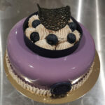 Entremets myrtilles-marron